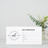 Business Logo Monogram Initialen Cadeaubon (Staand voorkant)