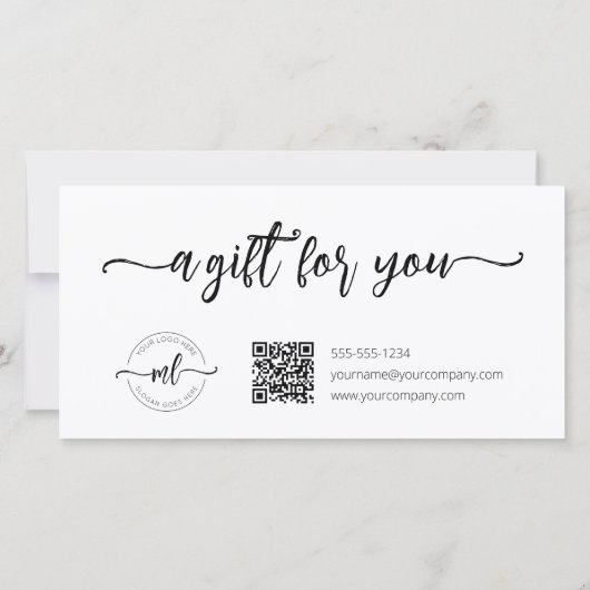 Business Logo Monogram Initialen Cadeaubon (Achterkant)