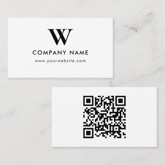 Business Logo Monogram Scannable Website Visitekaartje (Voorkant / Achterkant)