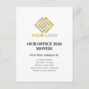 Business Logo Moving Announcement Briefkaart