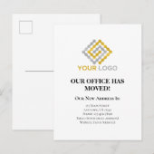Business Logo Moving Announcement Briefkaart (Voorkant / Achterkant)
