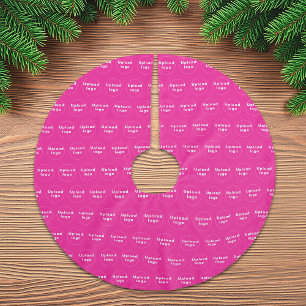 Business Logo Naadloos patroon op roze Kerstboom Rok