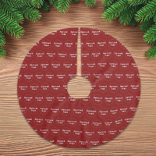 Business Logo Naadloze Patroon op Rood Kerstboom Rok