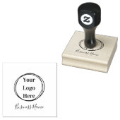 Business Logo Naam Modern Minimalistisch Rubberstempel (Gestempeld)