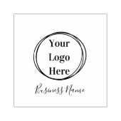 Business Logo Naam Modern Minimalistisch Rubberstempel (Afrduk)