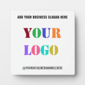Business Logo Naam Social Media Plaque Voorbeeld Fotoplaat (Voorkant)