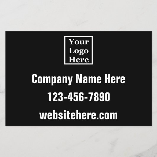 Business Logo Naam Telefoon Website Zwarte Sjabloo Flyer (Voorkant)