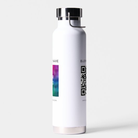 Business Logo Naam URL QR Code Trendy Aangepast Waterfles (Links)