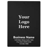 Business Logo Naam Zwart-wit Adres Telefoon Klembord (Achterkant)
