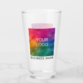 Business Logo Name Tekst Aangepaste Sjabloon Glas (Achterkant)