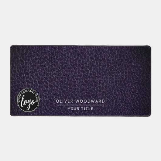 Business Logo Name Title Desk Mat (Voorkant)