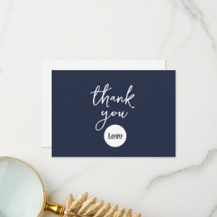 Business Logo Navy Blue bedankkaart