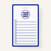 Business Logo Navy Blue Whiteboard To Do List Badge (Voorkant)