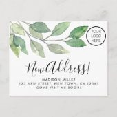 Business Logo New Address Moving Aankondigingskaart (Voorkant)