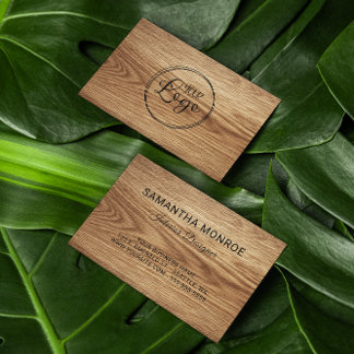 Business Logo Oak Wood Photo Visitekaartje