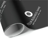 Business Logo of Icon + Naam Bedrijf merk Zwart Cadeaupapier (Rol Hoek)