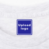 Business Logo on Blue Square Iron op label (Aangebracht)