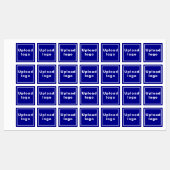 Business Logo on Blue Square Iron op label (Vel)