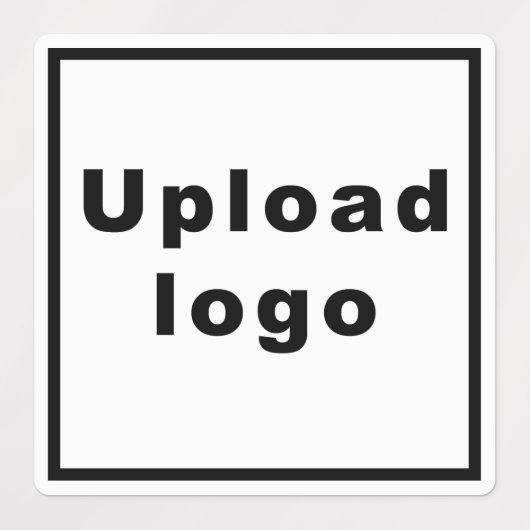 Business Logo on White Square Adhesive Label (Design 1)