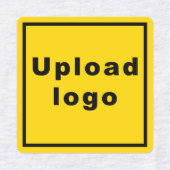 Business Logo on Yellow Square Iron op label (Design 1)