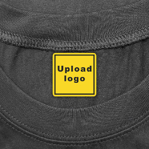 Business Logo on Yellow Square Iron op label