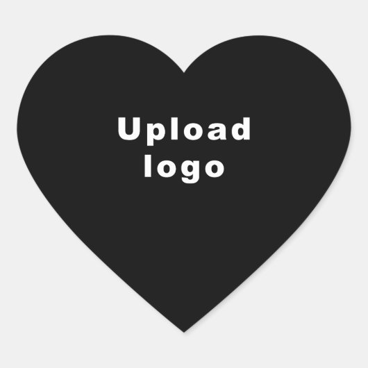 Business Logo op Black Heart Shape Sticker (Voorkant)
