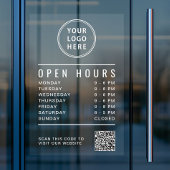 Business Logo Open Hours Create Your QR Code Raamsticker