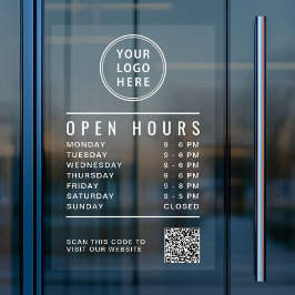Business Logo Open Hours Create Your QR Code Raamsticker