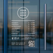 Business Logo Open Hours Social Media QR Code Raamsticker