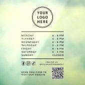 Business Logo Open Hours Social Media QR Code Raamsticker (Vel 3)