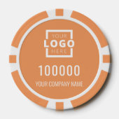 Business Logo Oranje Poker Chips (Voorkant)