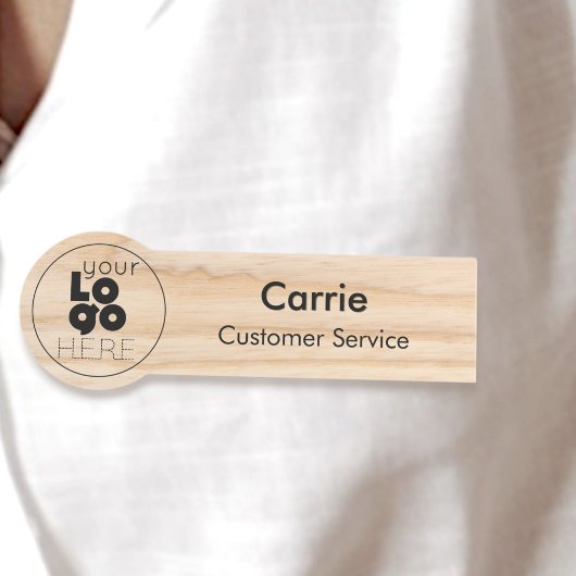 Business Logo Organic Light Wood Medewerker Naam T Naamplaatje