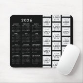 Business Logo Pattern 2026 Calendar Aangepaste kle Muismat (Met muis)