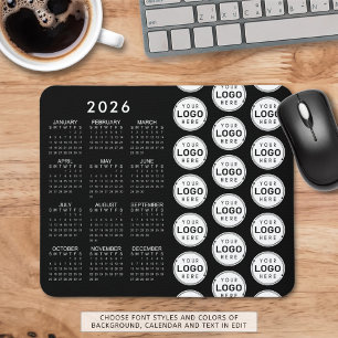 Business Logo Pattern 2026 Calendar Aangepaste kle Muismat