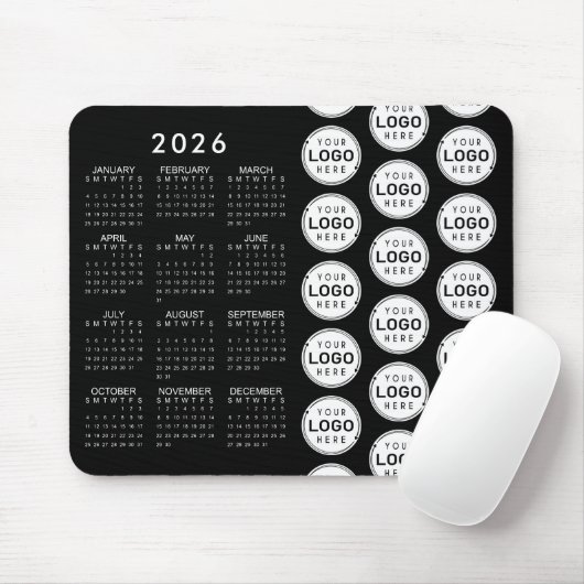Business Logo Pattern 2026 Calendar Aangepaste kle Muismat (Met muis)