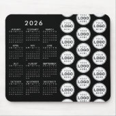 Business Logo Pattern 2026 Calendar Aangepaste kle Muismat (Voorkant)