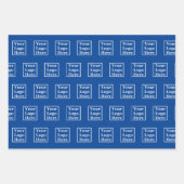 Business Logo Pattern Blue Sjabloon Inpakpapier Vel (Voorkant)
