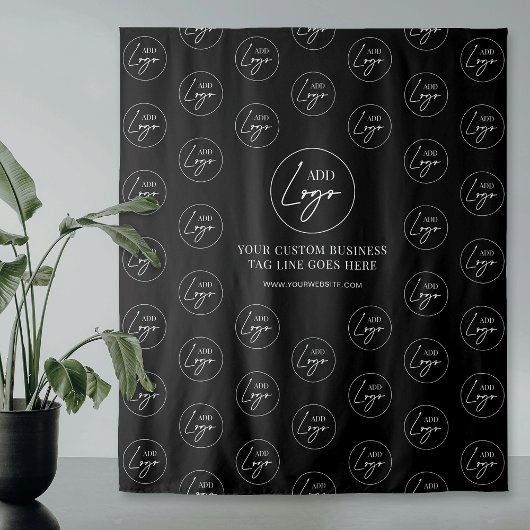 Business Logo Pattern Corporate Zwart-wit Wandkleed