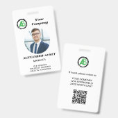 Business Logo Personeel Medewerker QR Code Badge (Voor- en achterkant)