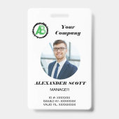 Business Logo Personeel Medewerker QR Code Badge (Voorkant)