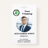 Business Logo Personeel Medewerker QR Code Badge (Voorkant)