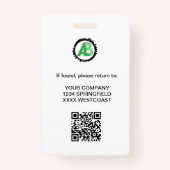 Business Logo Personeel Medewerker QR Code Badge (Achterkant)