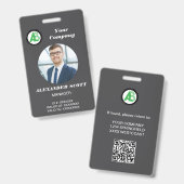 Business Logo Personeel Medewerker QR Code Badge (Voor- en achterkant)