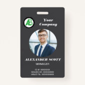 Business Logo Personeel Medewerker QR Code Badge (Voorkant)