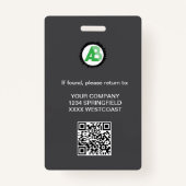 Business Logo Personeel Medewerker QR Code Badge (Achterkant)