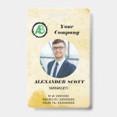 Business Logo Personeel Medewerker QR Code Badge (Voorkant)