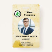 Business Logo Personeel Medewerker QR Code Badge (Voorkant)