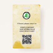 Business Logo Personeel Medewerker QR Code Badge (Achterkant)