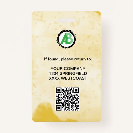 Business Logo Personeel Medewerker QR Code Badge (Achterkant)