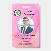 Business Logo Personeel Medewerker QR Code Badge (Voorkant)